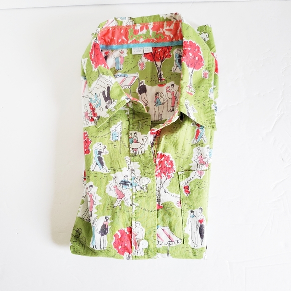 BODEN Printed Sleeveless Button Down Shirt 6 - Picture 7 of 7